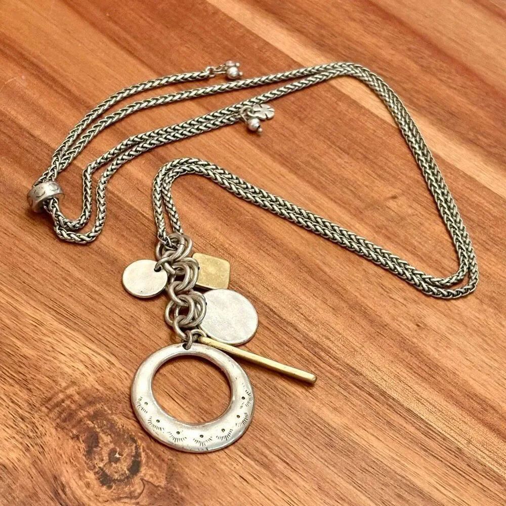 Lucky Brand | Two-Tone Charm Necklace | 36” Max Length